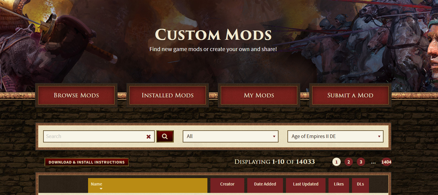 age of empires 3 mods