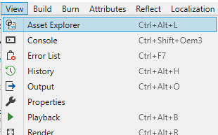 Asset Explorer Open