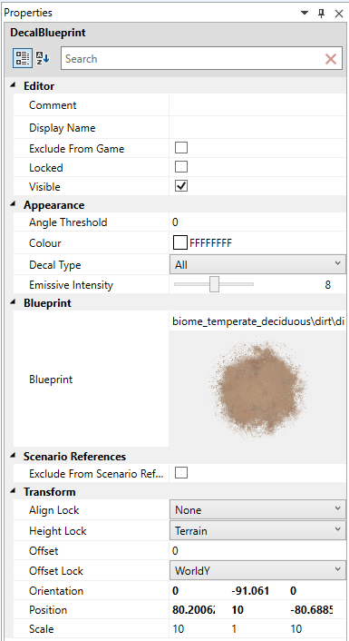 Decal Properties